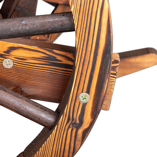 Karlhome Wagon Wheel Wood Adirondack Rocking Chair (Set of 2)