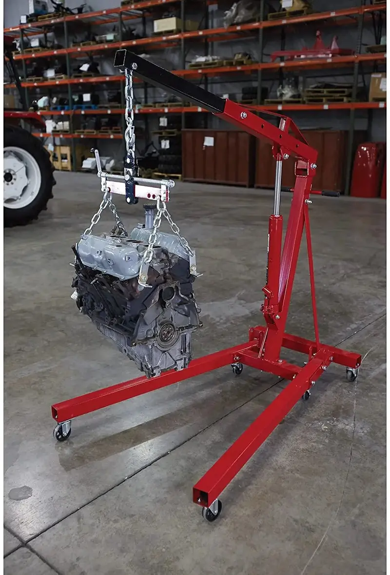 Strongway 2-Ton Hydraulic Engine Hoist with Load-Leveling Mechanism – 1 in. to 82.625 in. Lift Range