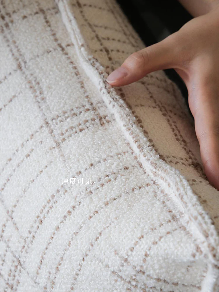 BD085 - CH@NEL Cross Tweed Pillow: French Woven Cream Sheep Wool, Ideal for Living Room or Bedroom