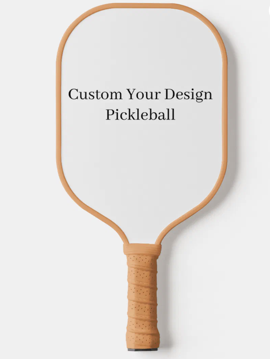 Personalized Custom Design pickleball paddle  Carbon fiber 11mm core Brown edge guard