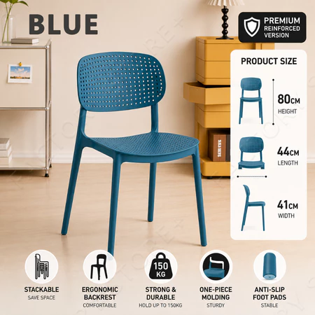 Plastic Chair Cafe Chair Restaurant Dining chair Living Room Study Chair kerusi cafe kerusi makan