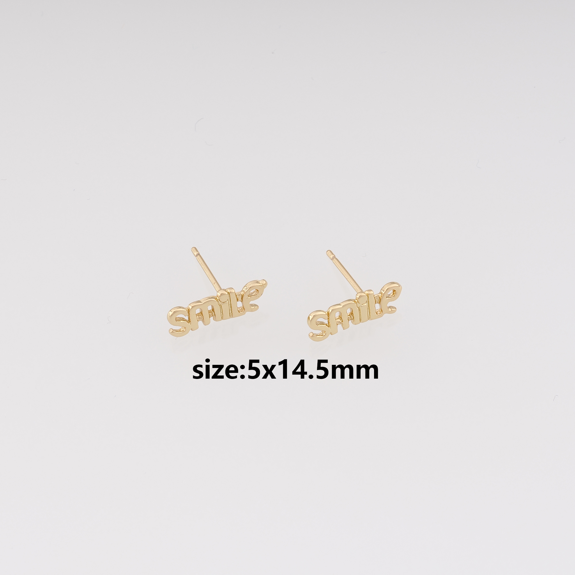 18K Gold Filled Smile Stud Earrings,Letter Earrings,Minimalist Earring,Dainty Earrings,Gift for Wife