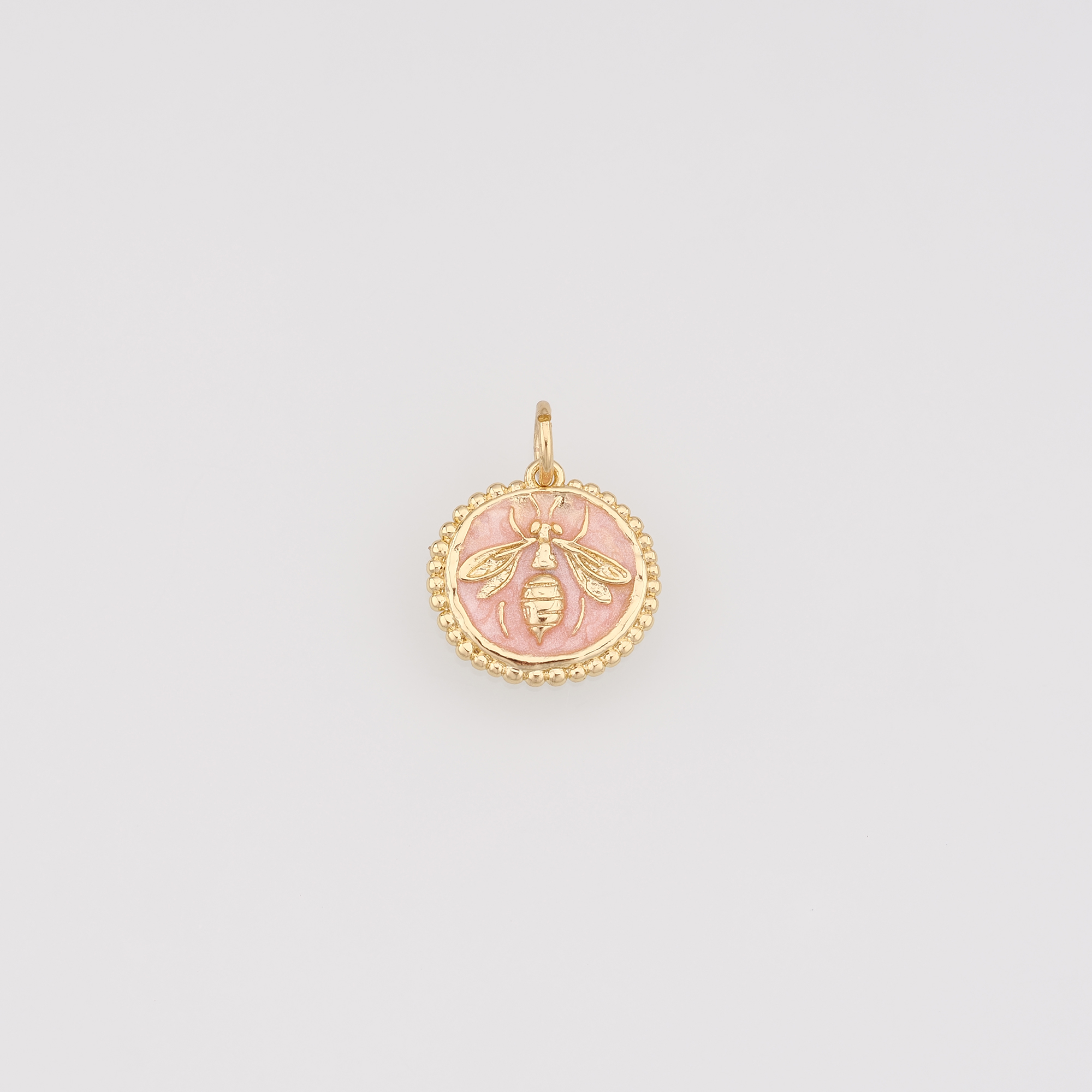 18K Gold Filled Bee Pendant,Enamel Insect Charm Earrings Necklace for DIY Jewelry Making Supply
