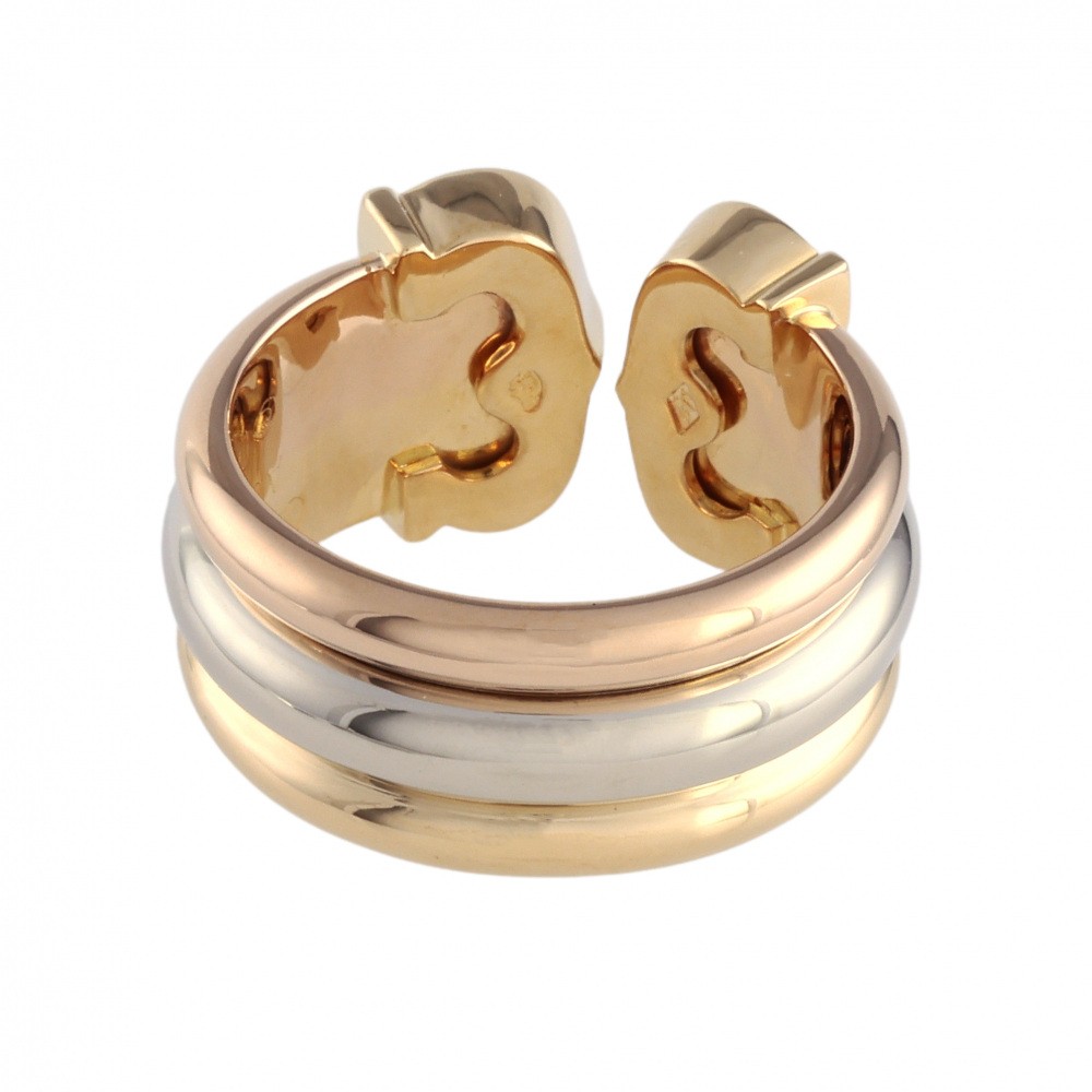 Cartier 2C Ring Tri-Gold