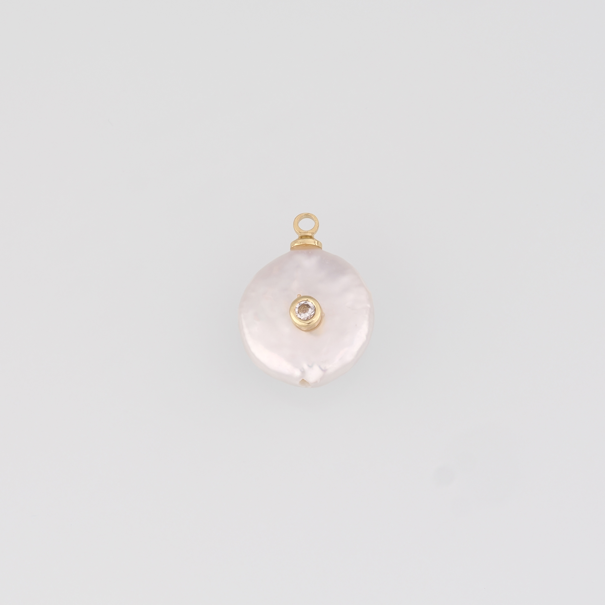 18K Gold Filled Pearl Pendant,Pearl Charm Earrings Necklace for DIY Jewelry Making Supply