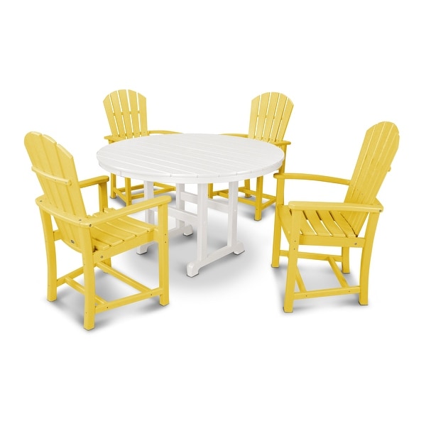 POLYWOOD Palm Coast 5Piece Round Farmhouse Dining Set