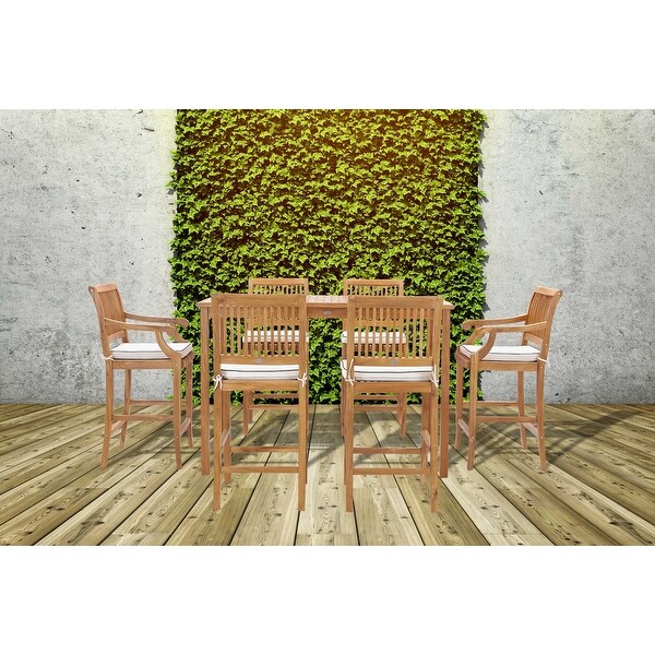 Chic Teak Maldives Rectangular Teak Wood Bistro Bar Table,63 x 35 inch (table only)