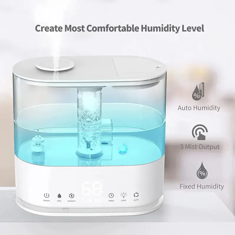 Top-Fill Bedroom Humidifier — 4L Capacity, Quiet Operation, Easy-Access Refill Design