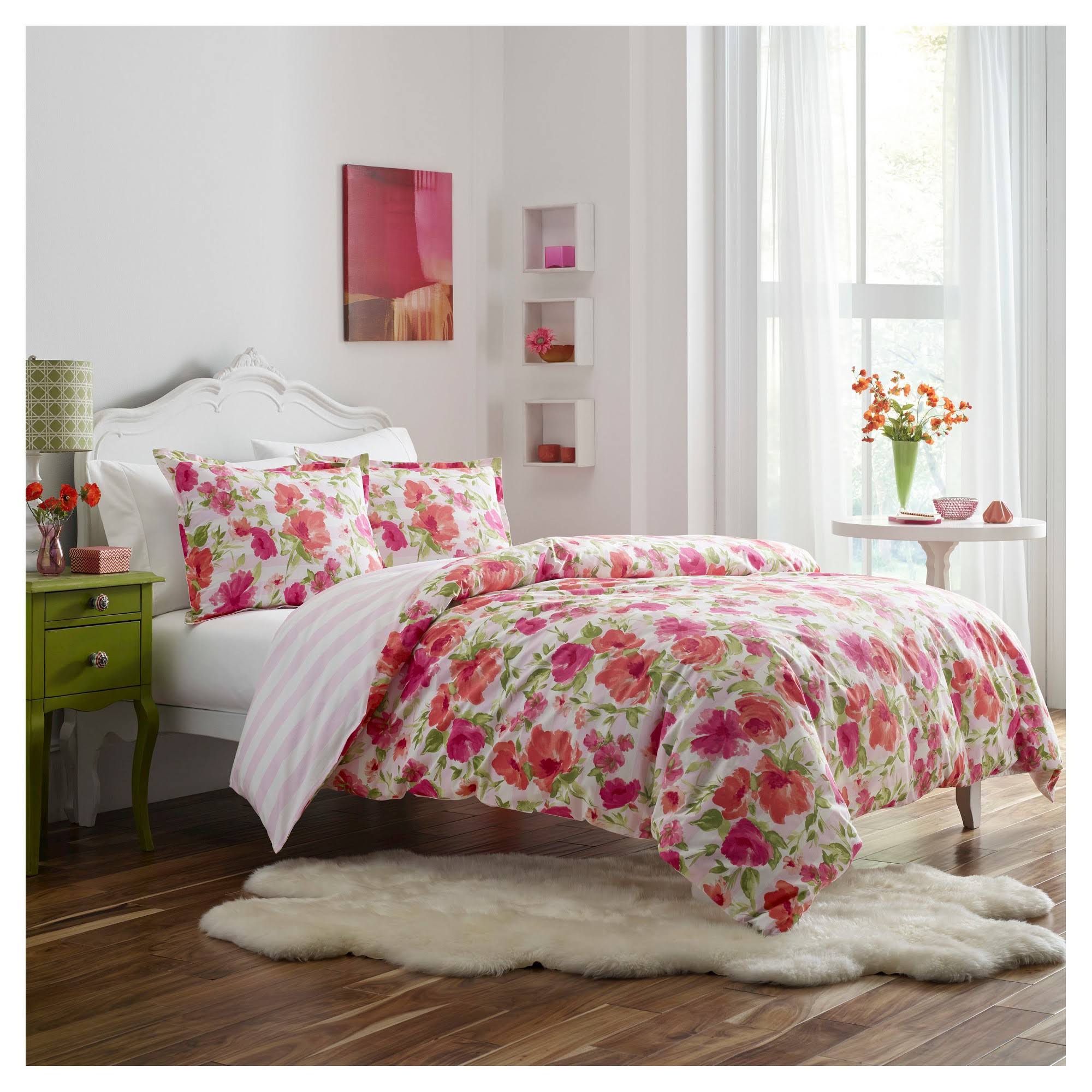 Poppy u0026 Fritz Buffy Duvet Cover Set - Pink - Twin
