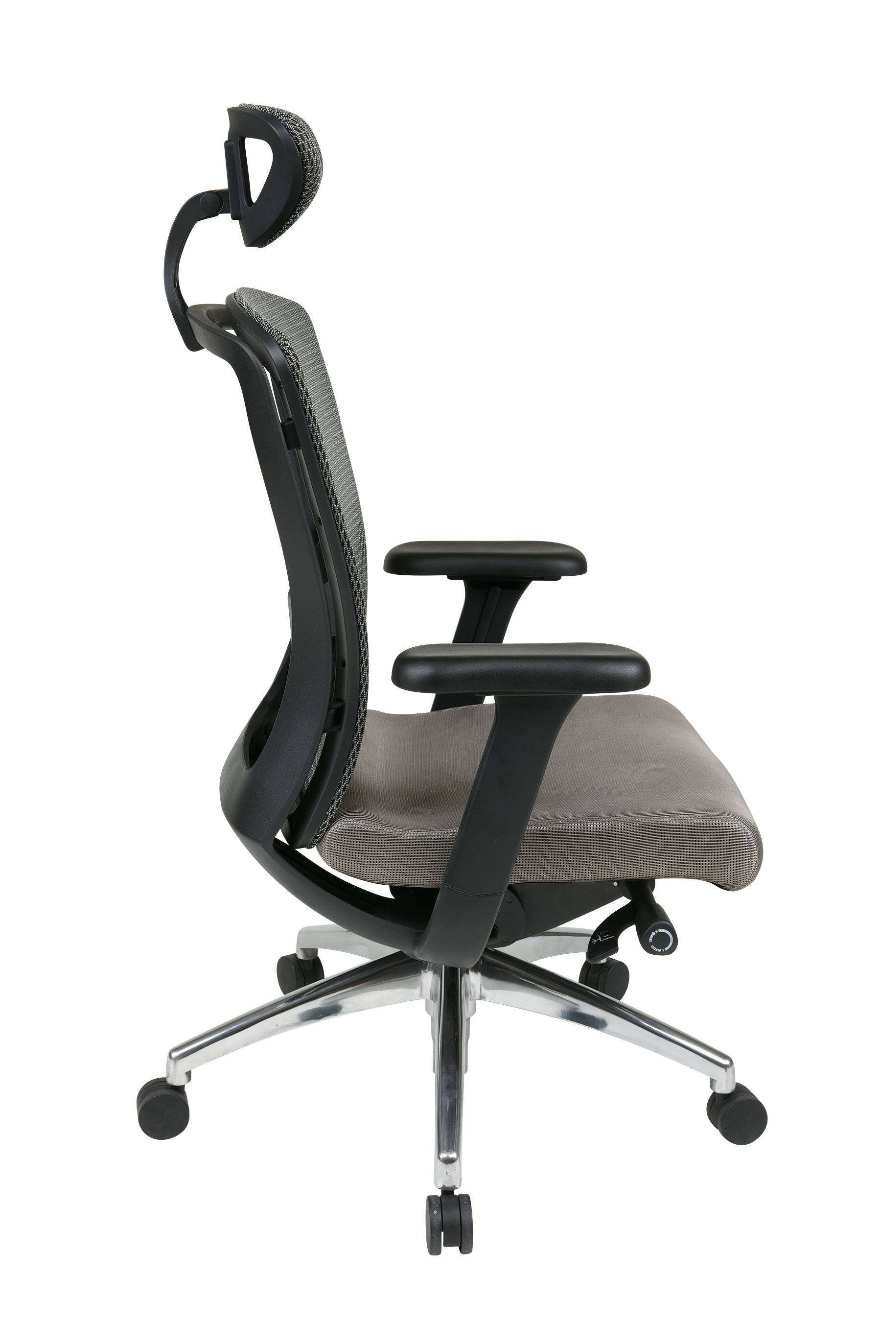 Pro-Line II Grey ProGrid High Back Chair with Headrest