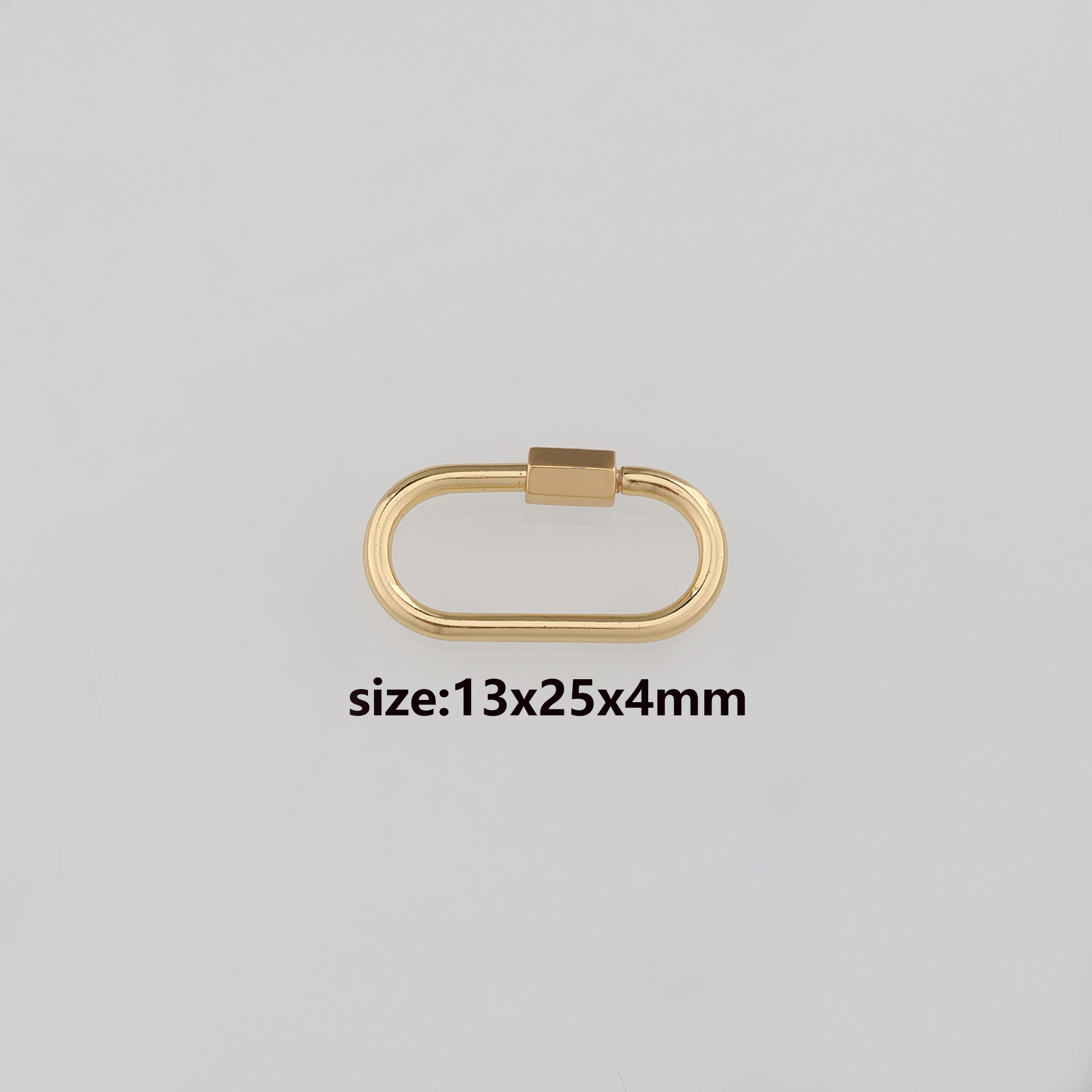 18K Gold Filled Oval Carabiner Clips,Dainty Oval Screw Clasp Lock for DIY Jewelry Finding Necklace Bracelet