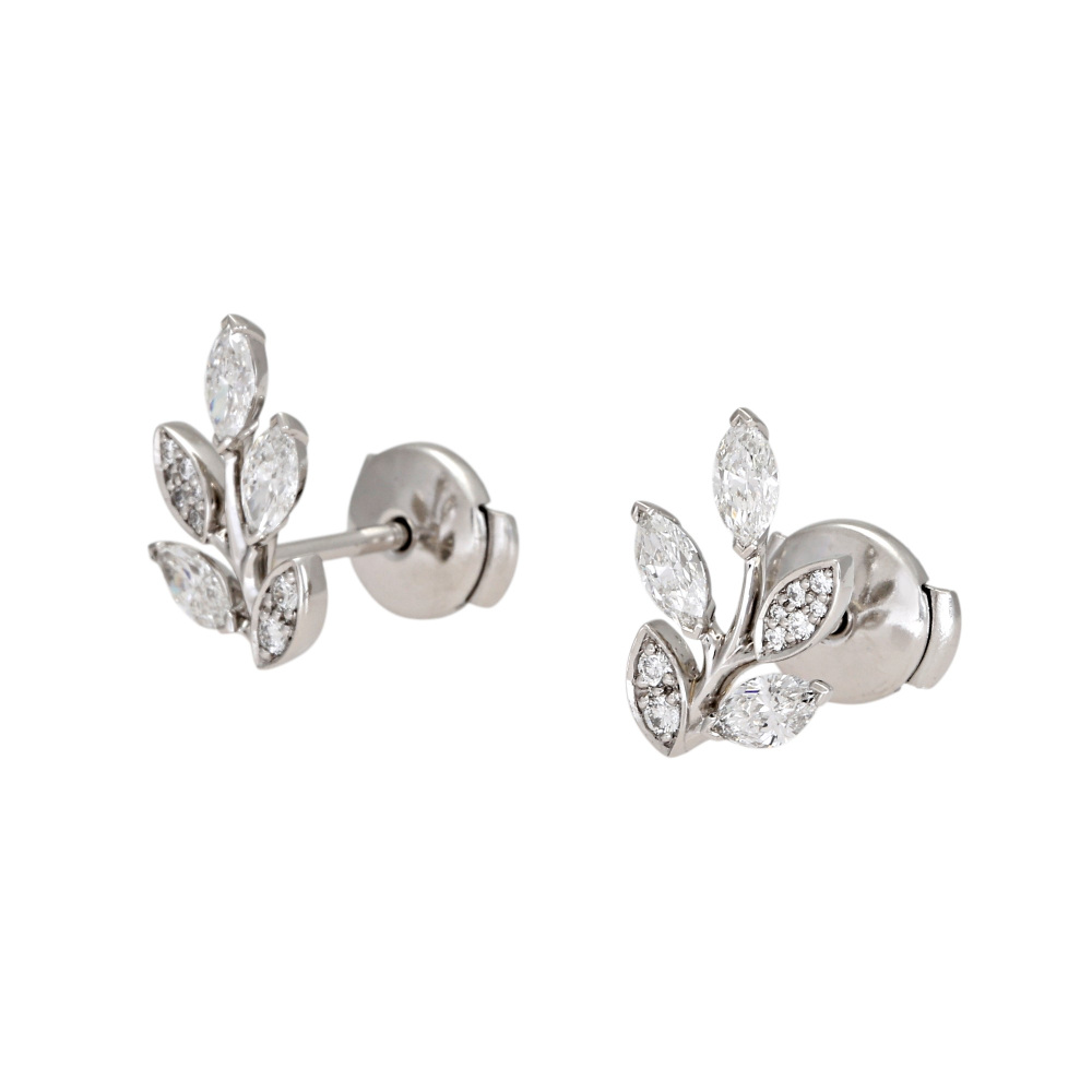 Tiffany & Co. Victoria Diamond Branch Earrings Platinum 66886387