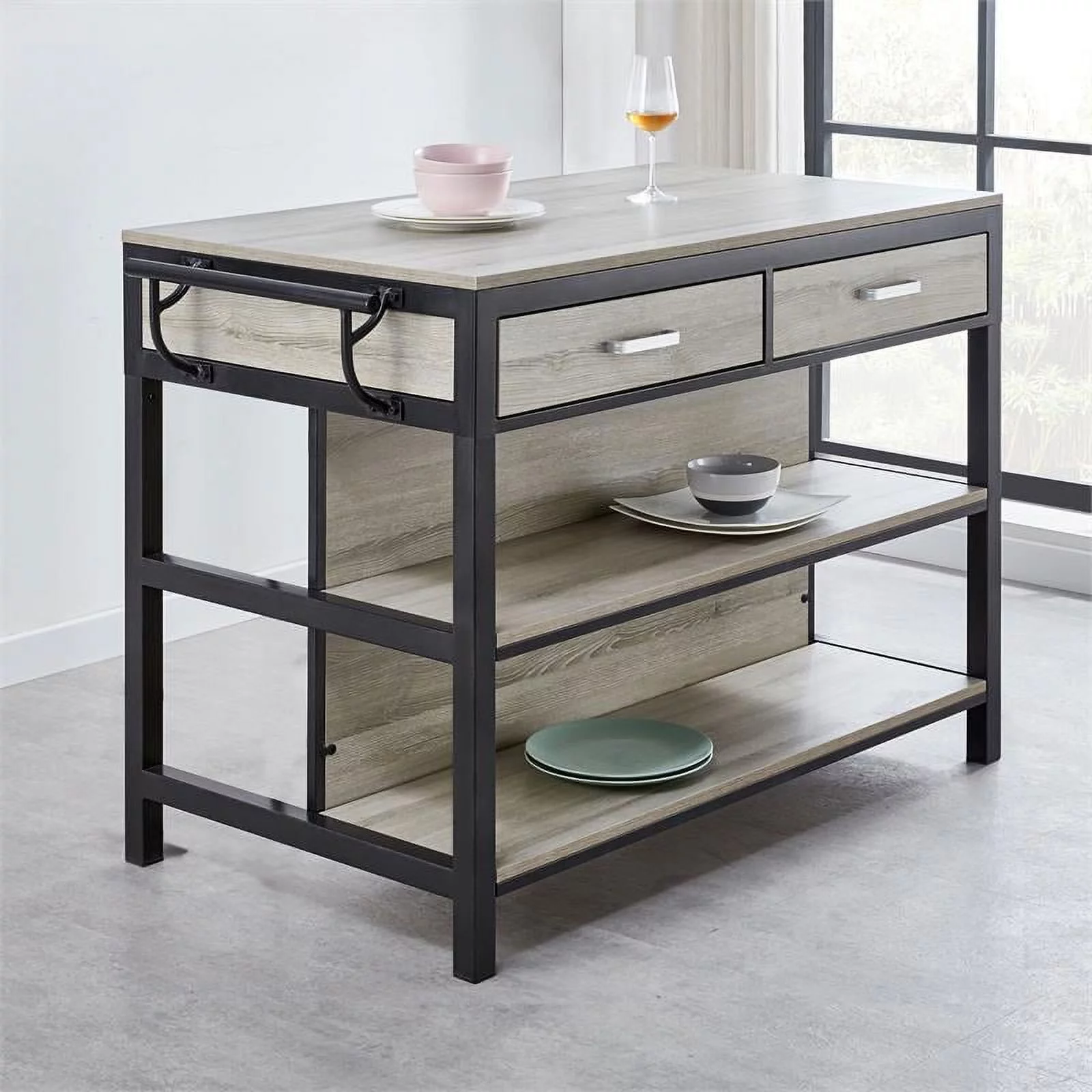 Steve Silver Carson Counter Height Dining Table in Weathered Driftwood