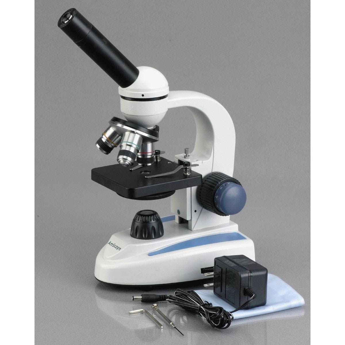 Amscope 40X-400X Biology Science Metal Glass Student Microscope + 2MP USB Digital Imager