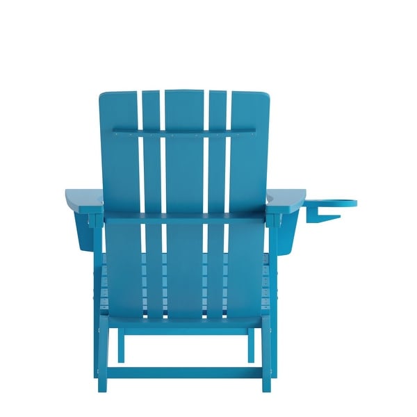 AllWeather Adirondack Chair with Pullout Ottoman and Cupholder
