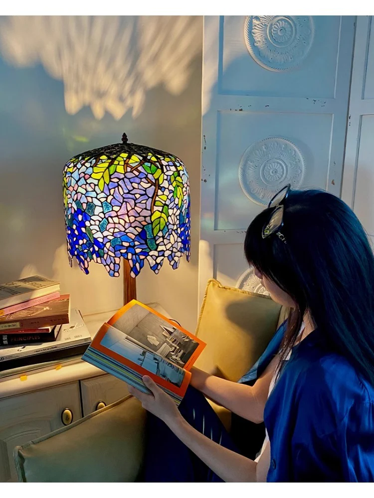 LA001 (Table) - Collection! Vintage Tiffany Full Replica Handmade Glass Art Table Lamp Tiffa*y&Co.1919 Bedside Lamp