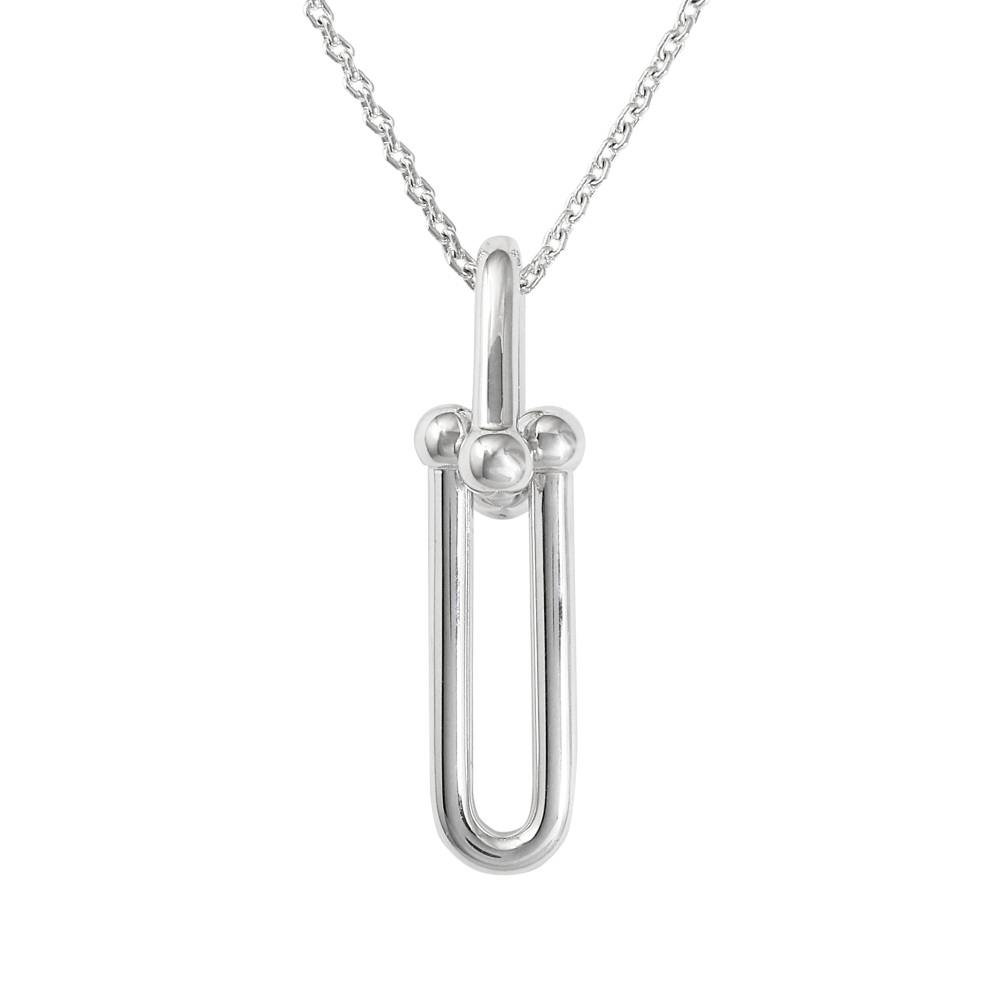 Tiffany & Co. Hardware Link Elongated Necklace Sterling Silver 63104310