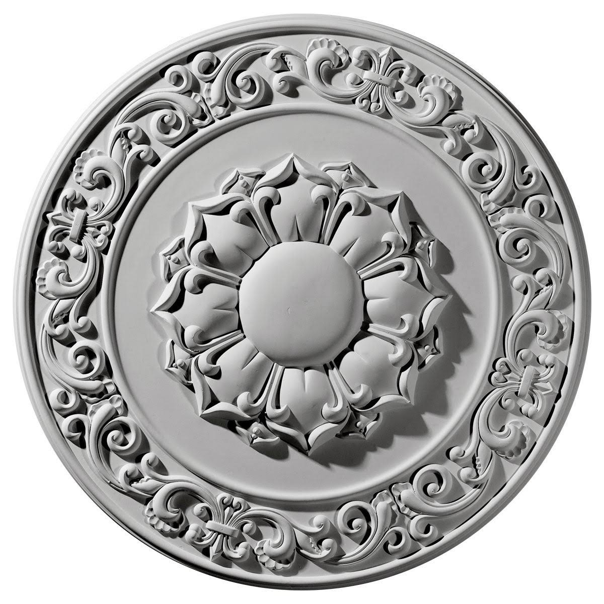 27 3/4x22OD x 2x22P Sydney Ceiling Medallion (Fits Canopies Up to 5 3/4x22), Hand-Painted Silver