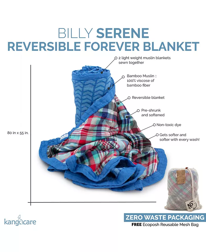 Kanga Care Serene Premium Rayon from Bamboo Muslin Double Layer Reversible Forever Blanket
