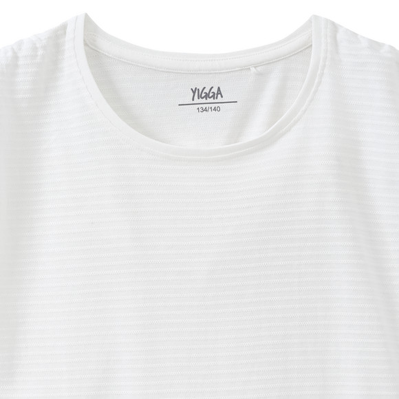 Yigga Mädchen T-Shirt mit strukturierten Streifen