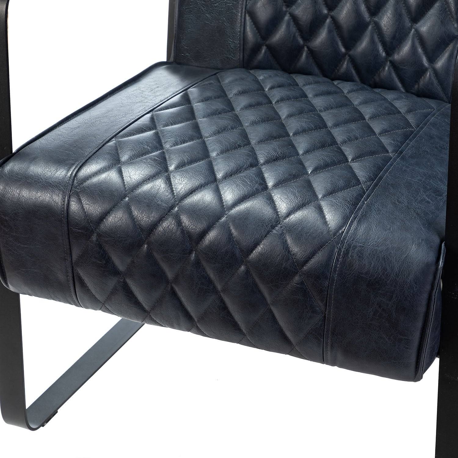 Lagash Lesuire PU Chair with Tufted Back - Blue