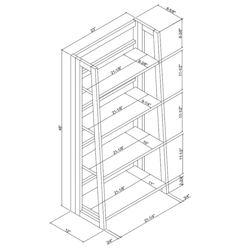 Linon Evans Wood Folding Bookcase in Walnut - CYMX2191