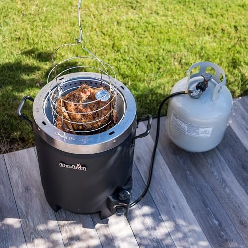 Propane Gas Stainless Steel Oil-Less Turkey Fryer, Black