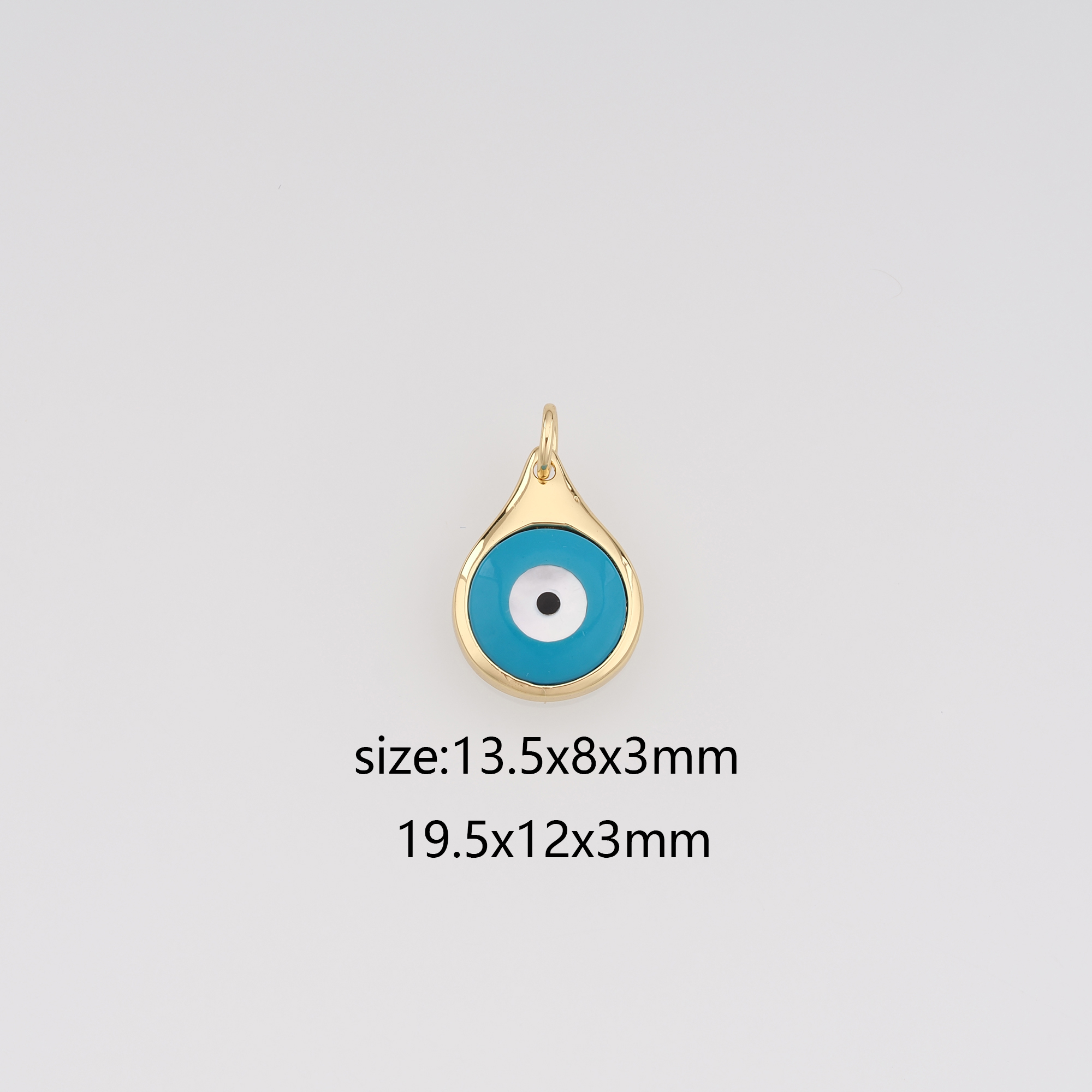 18K Gold Filled Teardrop Eye Pendant,Evil Eye Charm Earrings Necklace for DIY Jewelry Making Supply