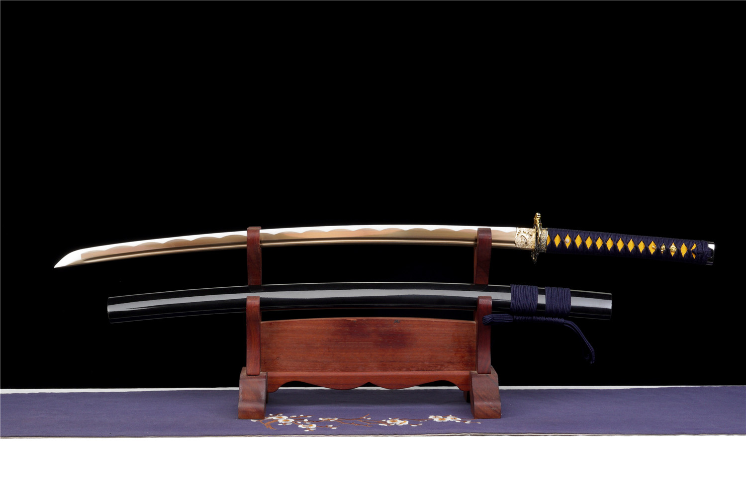 Handmade Japanese Katana High Carbon Gold Blade Dragon Tsuba Full Tang