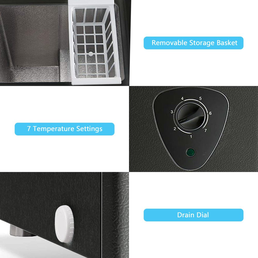 Wanai Chest Freezer, 3.5 Cubic Deep Freezer with Top Open Door and Removable Storage Basket