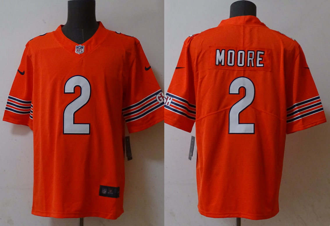 Men's Chicago Bears D.J. Moore #2 Orange Player Game Jersey