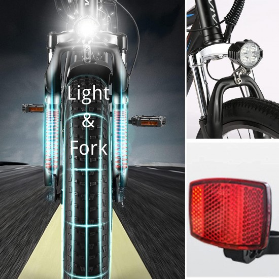 Electric Bike 500W 48V E-Bike for Adult 27.5 Inch Electric Mountain Bike with Removable 10.4Ah Lithium-Ion Battery, 21 Speed Gear Electric Bicycle Men Women
