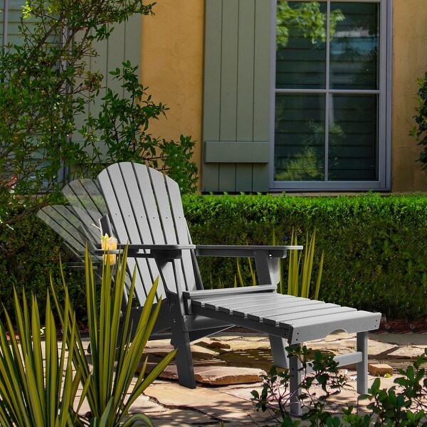 Vrakae Folding and Adjustable Adirondack Chair with Ottoman