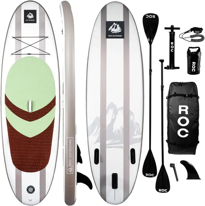 Roc All-in-One Inflatable SUP Kit – Includes Paddle, Pump, Fins & Carry Bag