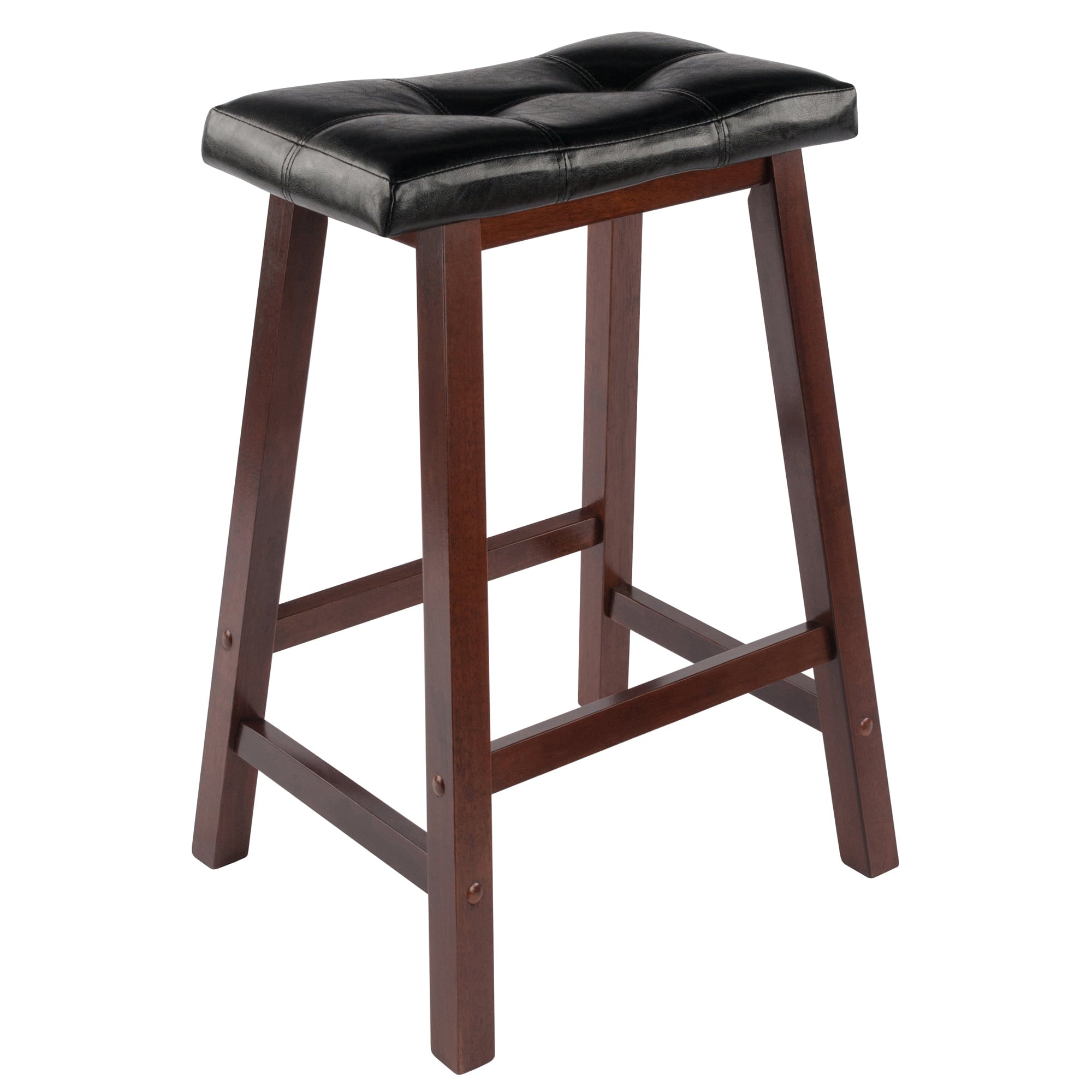 Winsome Wood Mona Cushion Saddle Seat Counter Stool and Walnut