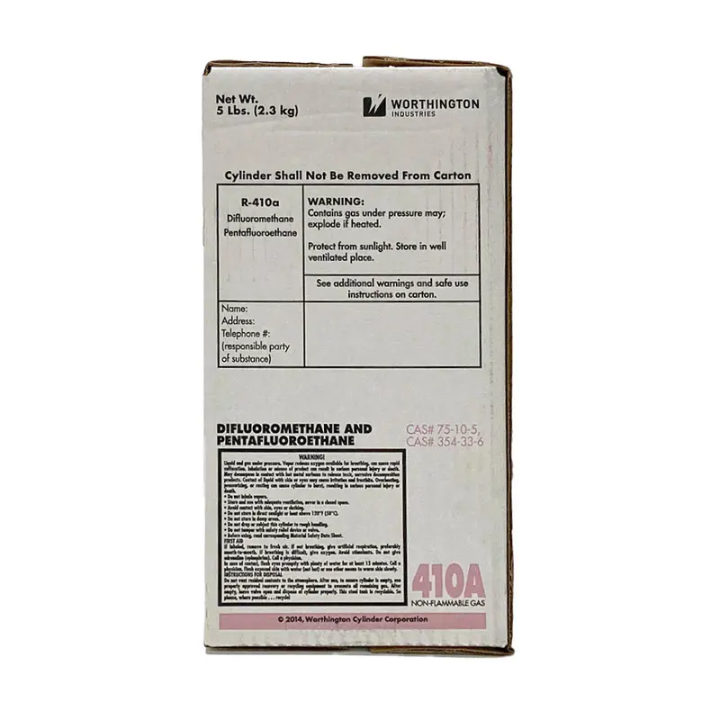 R-410A Refrigerant – 5-Pound Cylinder, HVAC-R Certified, Non-Ozone Depleting Coolant