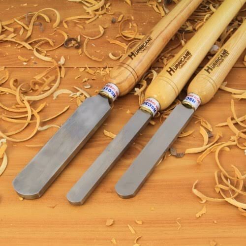 Hurricane Turning Tools, Woodturning Three Piece Round Nose Scraper Set, 3/4 Inches , 1 Inches , and 1 1/2 Inches, High Speed St