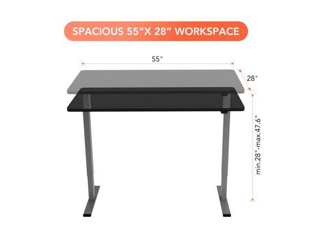 FlexiSpot Home Office Electric Height Adjustable Desk 55x22 x 28x22 Width Desktop Computer Desk Ergonomic 2-Button Controller St