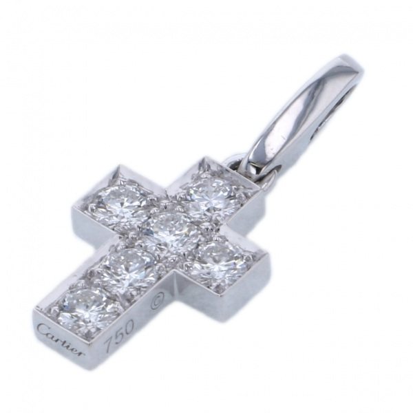 Cartier White Gold Pendant Head K18WG Pendant Top Necklace Diamond