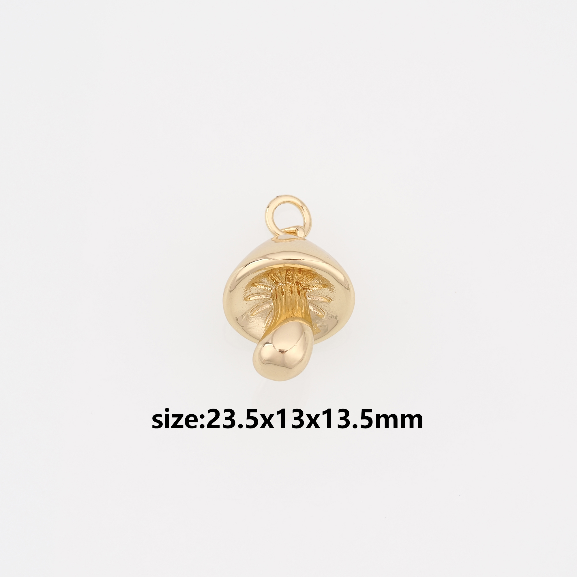 18K Gold Filled Mushroom Pendant,Mushroom Charm Earrings Necklace for DIY Jewelry Making Supply