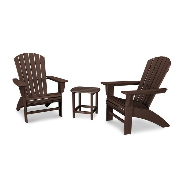 POLYWOOD Nautical 3piece Adirondack Chair and Table Set