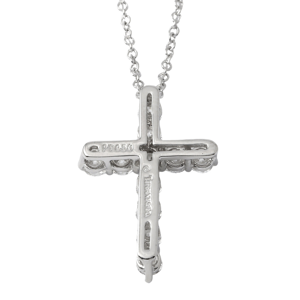 Tiffany & Co. Cross Diamond Necklace Platinum 60007429
