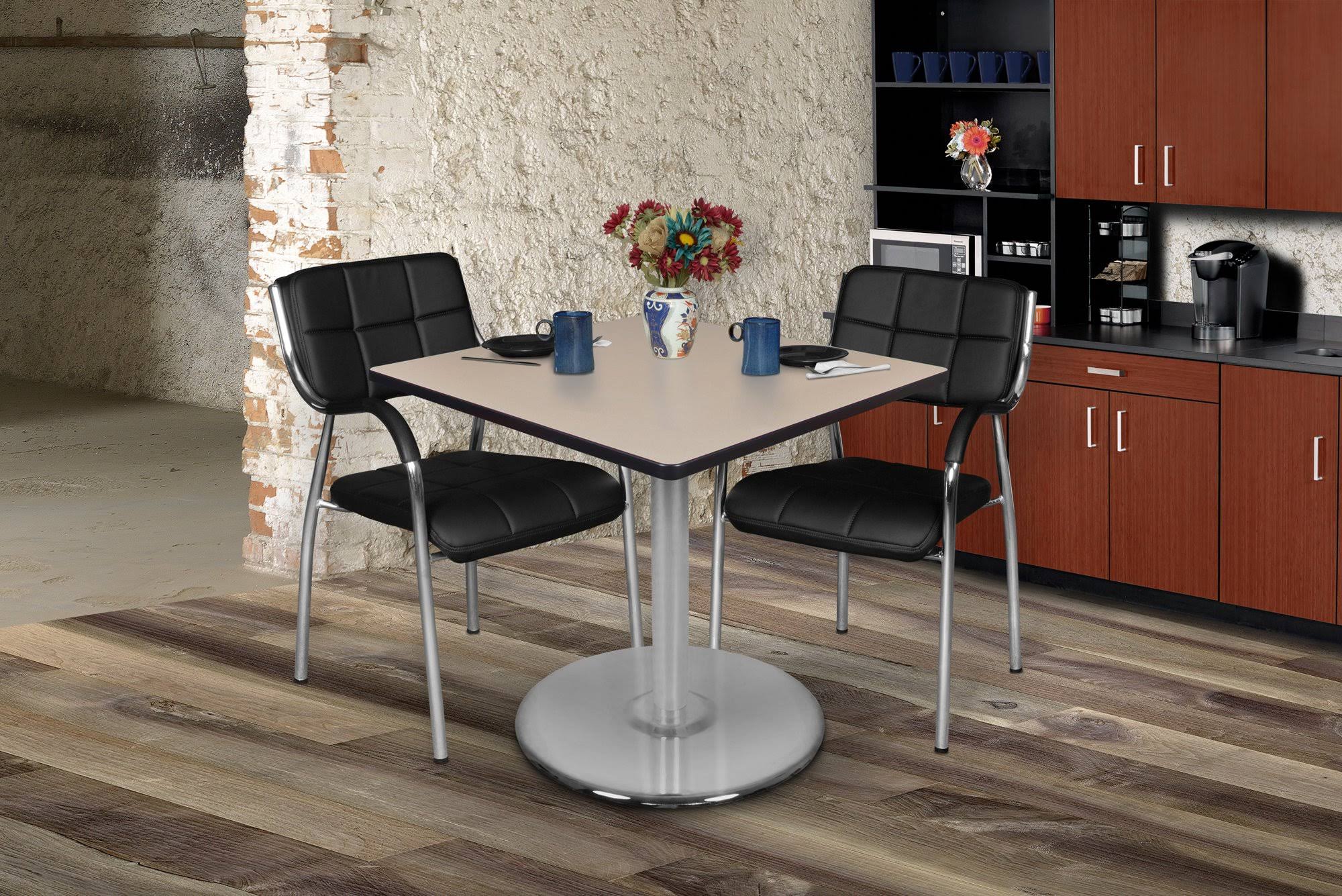 Regency Via 36x22 Square Platter Base Table- Grey/Chrome