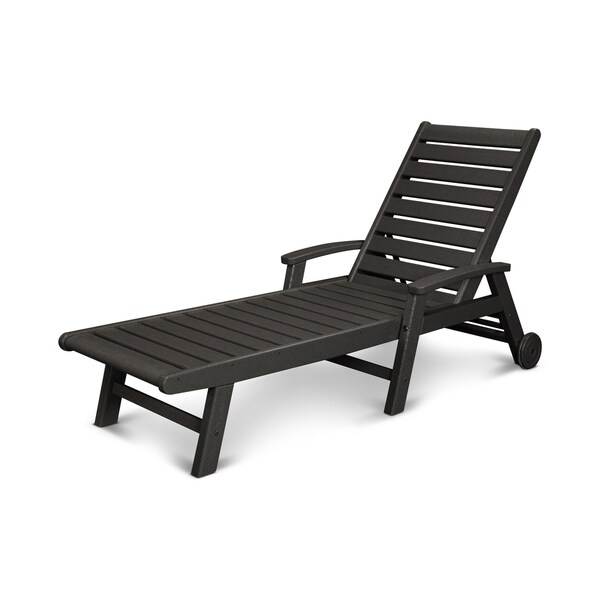 POLYWOOD Signature Outdoor Chaise Lounge with Wheels,SW2280