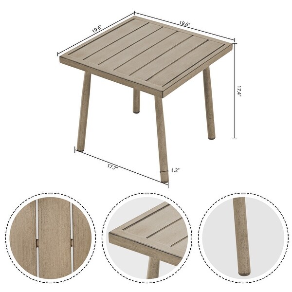 3Piece Aluminum Patio Conversation Set with Webbing Chair Back and Cushions