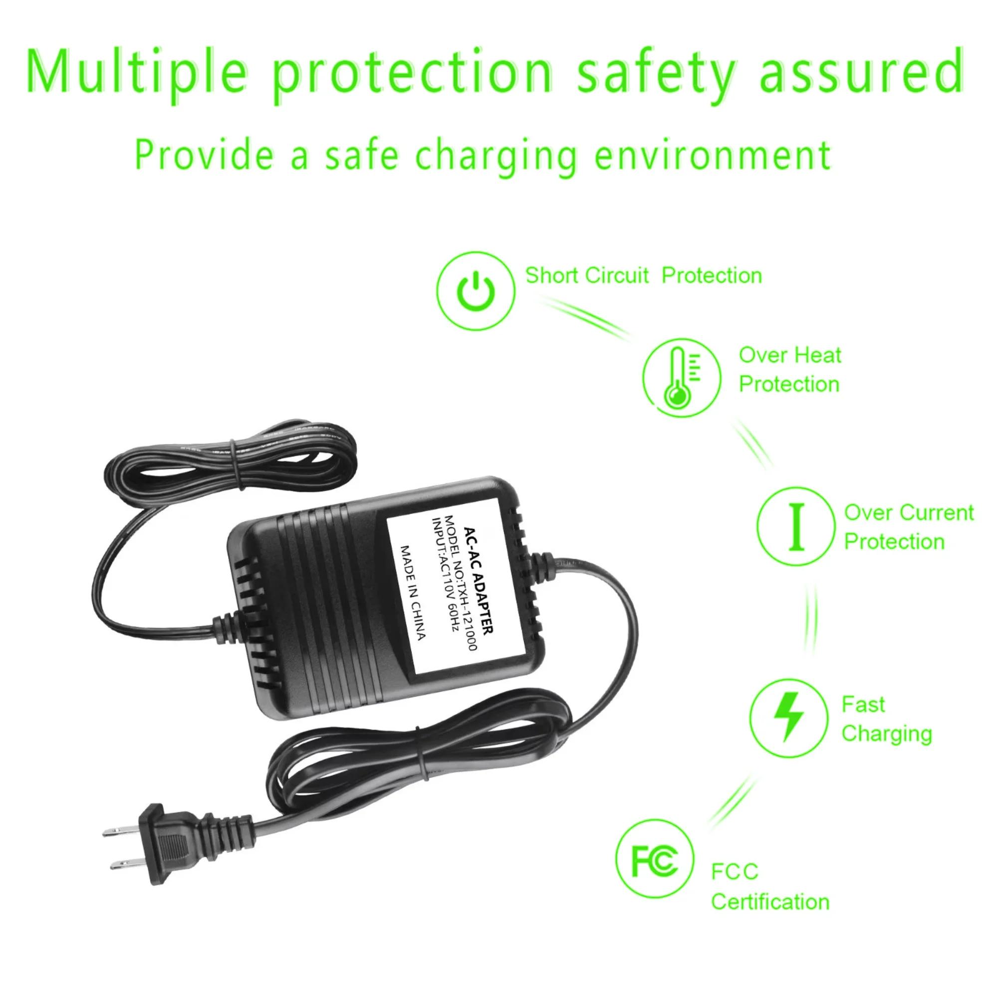 CJP-Geek 12V AC/AC Adapter Replacement for 12 Volts Model 41-120-0600A 41-1200600A Song Chuan Industrial CO LTD Class 2 Transformer 12VAC Power Supply Charger (w/Barrel Round Plug Tip)