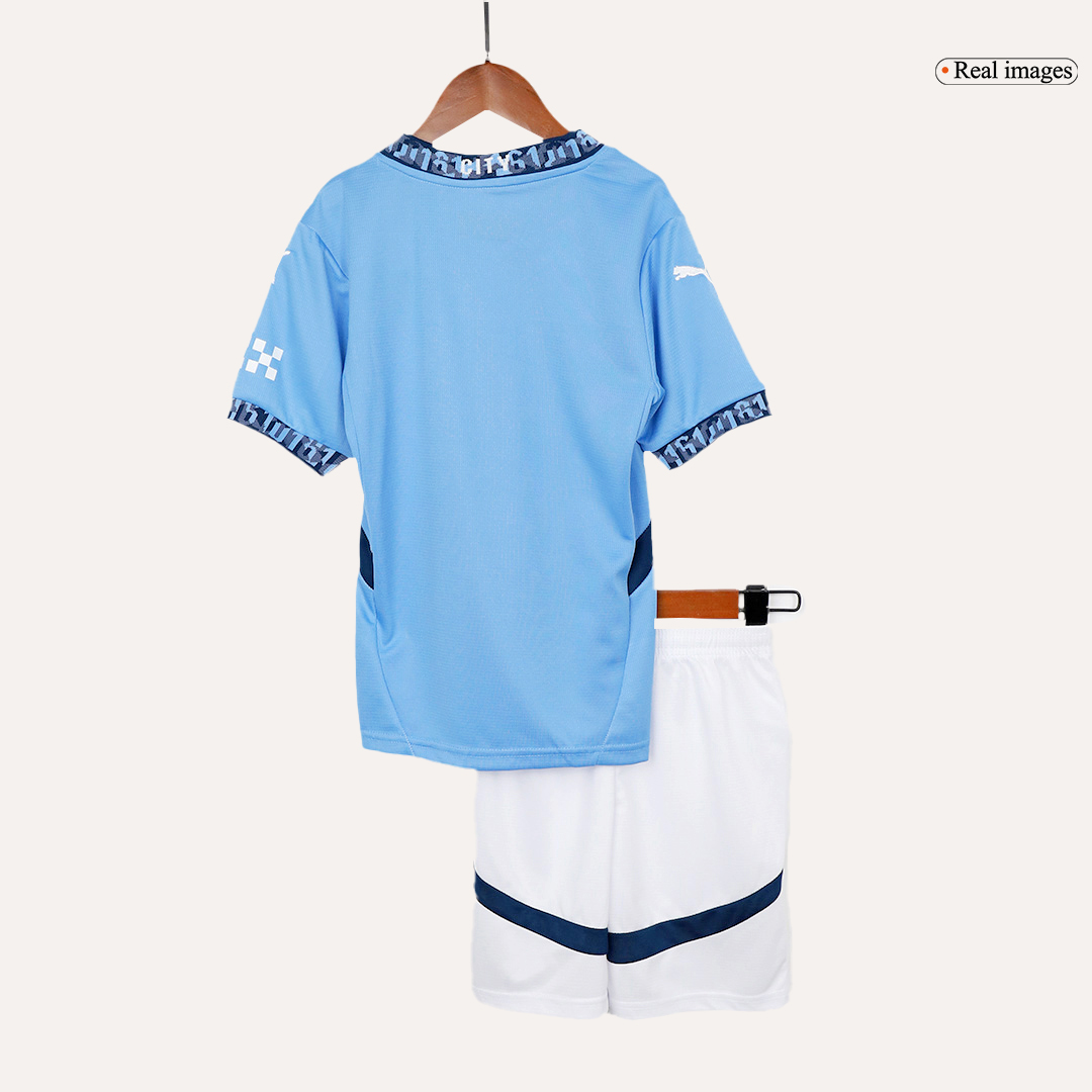 Manchester City Home Kids Soccer Jerseys Kit