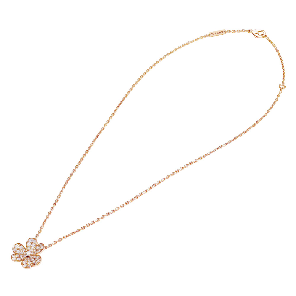 Van Cleef & Arpels Frivole Necklace 18K Rose Gold Diamond VCARP7RL00