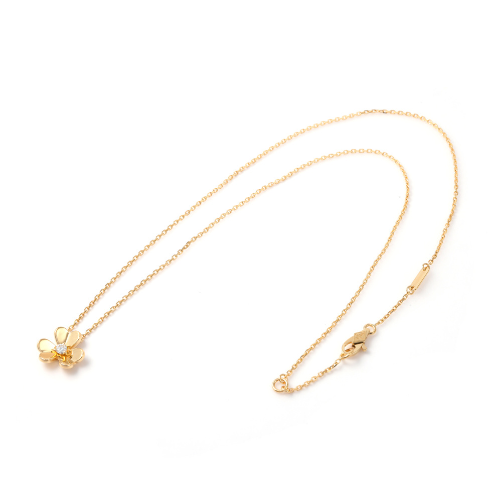 Van Cleef & Arpels Frivole Necklace 18K Yellow Gold Diamond VCARP0J100