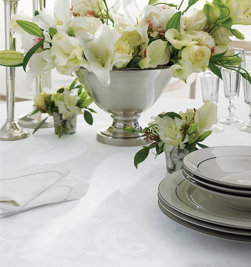 Sferra Acanthus Table Linens - Grey